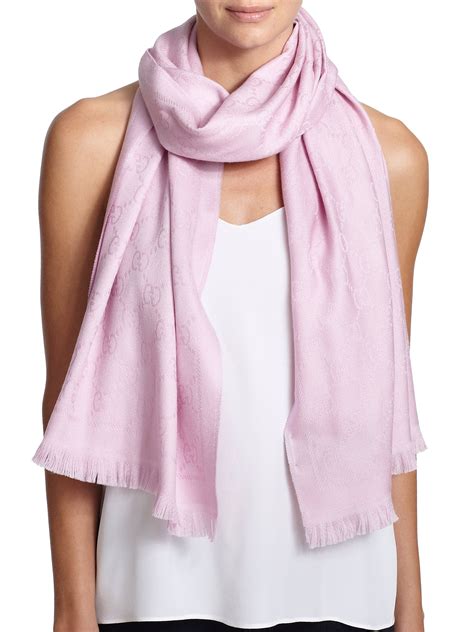 gucci jacquard scarf pink|Gucci neckerchief.